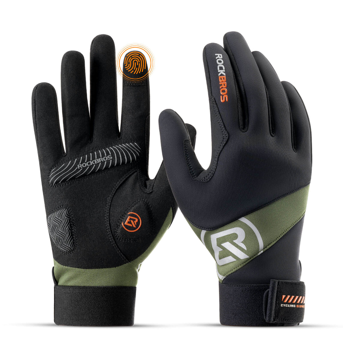 ROCKBROS Gants de vélo d'automne compatibles écran tactile