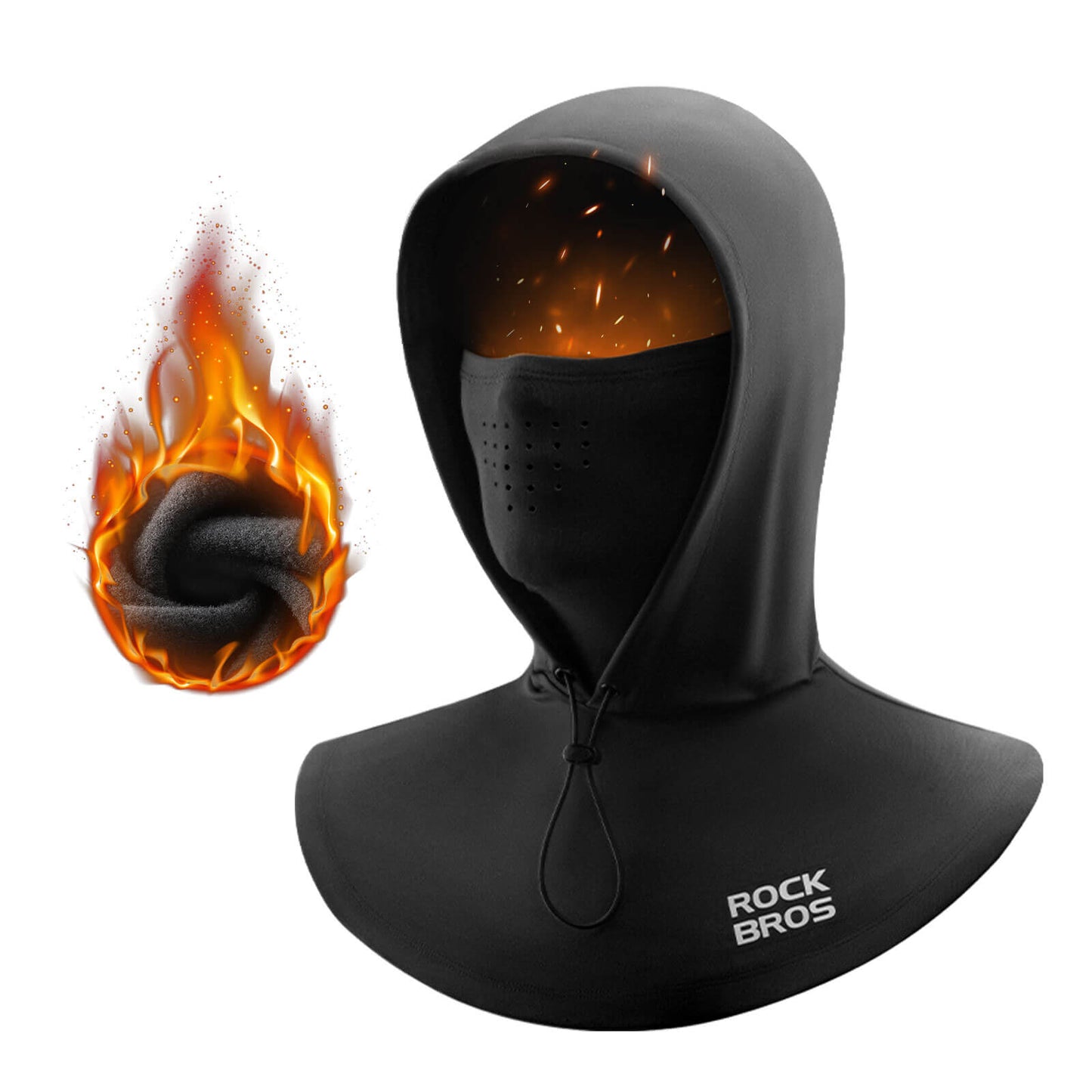 Cagoule d'hiver avec masque facial, cagoule chaude et coupe-vent pour hommes et femmes, ROCKBROS