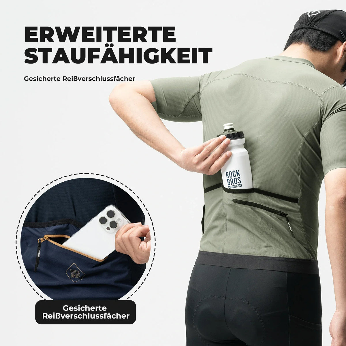 ROCKBROS Maillot de cyclisme manches courtes homme, maillot de vélo de route respirant à séchage rapide