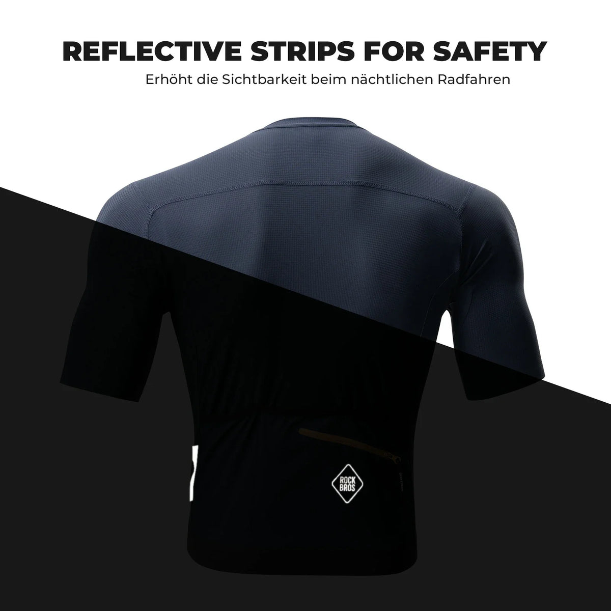 ROCKBROS Maillot de cyclisme manches courtes homme, maillot de vélo de route respirant à séchage rapide
