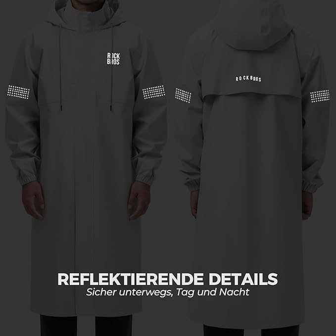 ROCKBROS Veste de pluie Imperméable Respirante Cape de pluie Manteau de pluie Coupe-vent