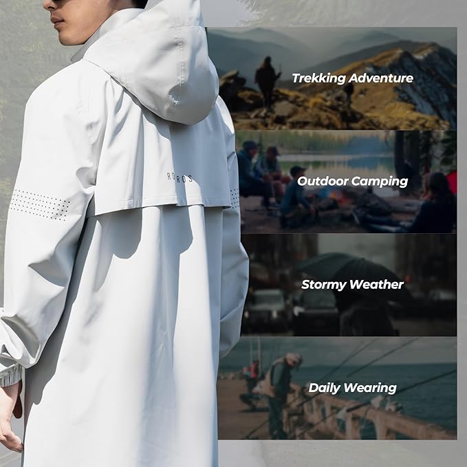 ROCKBROS Veste de pluie Imperméable Respirante Cape de pluie Manteau de pluie Coupe-vent