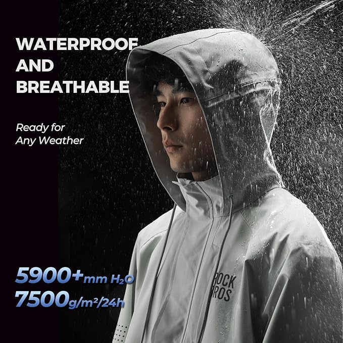 ROCKBROS Veste de pluie Imperméable Respirante Cape de pluie Manteau de pluie Coupe-vent