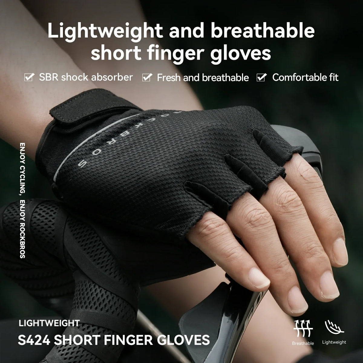 ROCKBROS S424 Gants de vélo mi-doigts