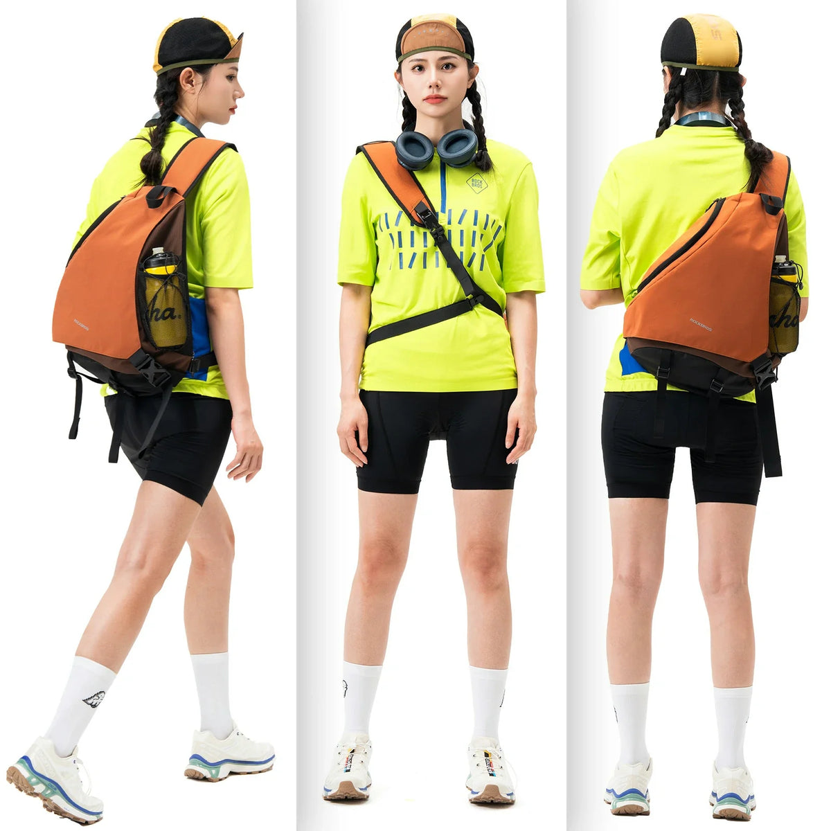 ROCKBROS Sling Bag Grand, Sac bandoulière Sling avec fermeture magnétique, Sac de portage croisé