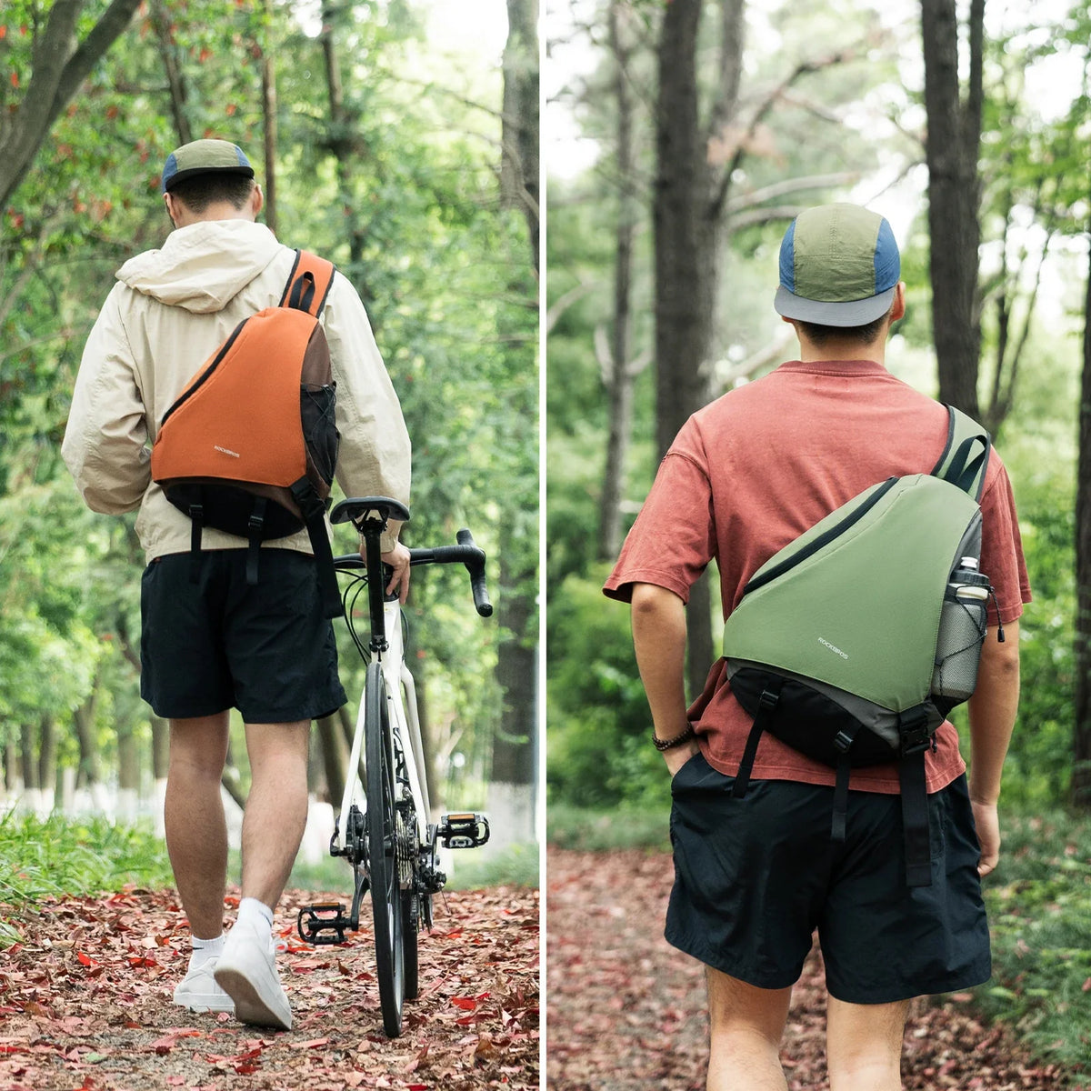 ROCKBROS Sling Bag Grand, Sac bandoulière Sling avec fermeture magnétique, Sac de portage croisé