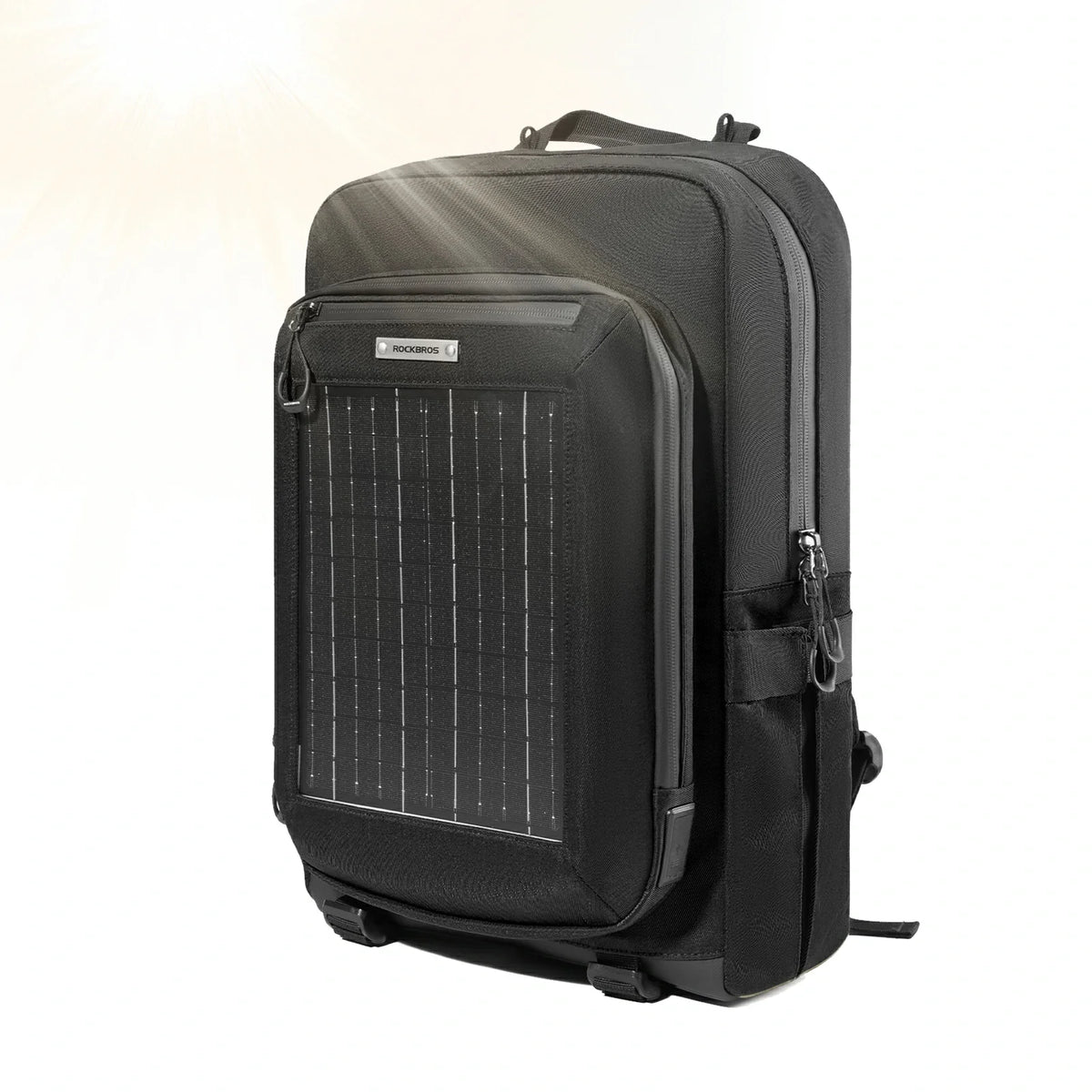 ROCKBROS Sac solaire Sac à dos solaire 20L avec panneau flexible amovible 10V 14W