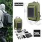 ROCKBROS Sac solaire Sac à dos solaire 20L avec panneau flexible amovible 10V 14W
