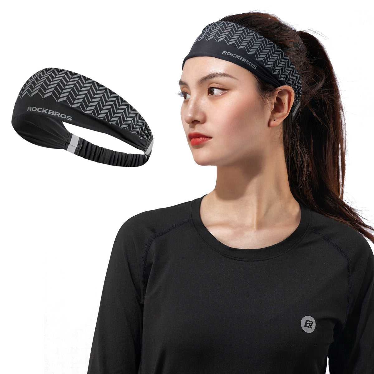 ROCKBROS Bandeaux de Sport Absorbant Bandeau de Front Élastique Antidérapant Serre-tête