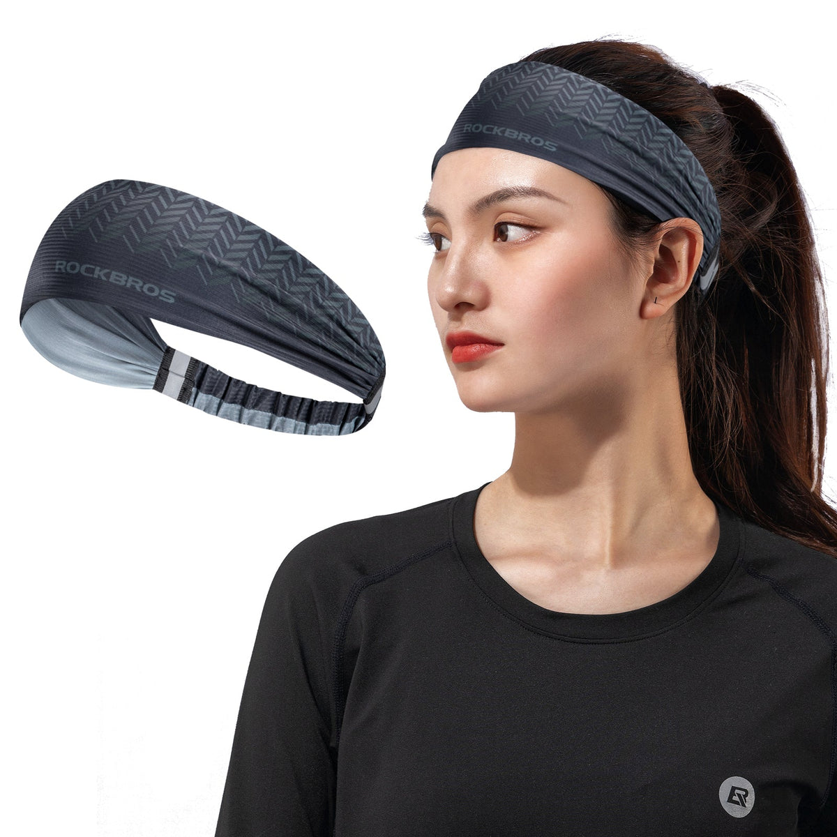 ROCKBROS Bandeaux de Sport Absorbant Bandeau de Front Élastique Antidérapant Serre-tête