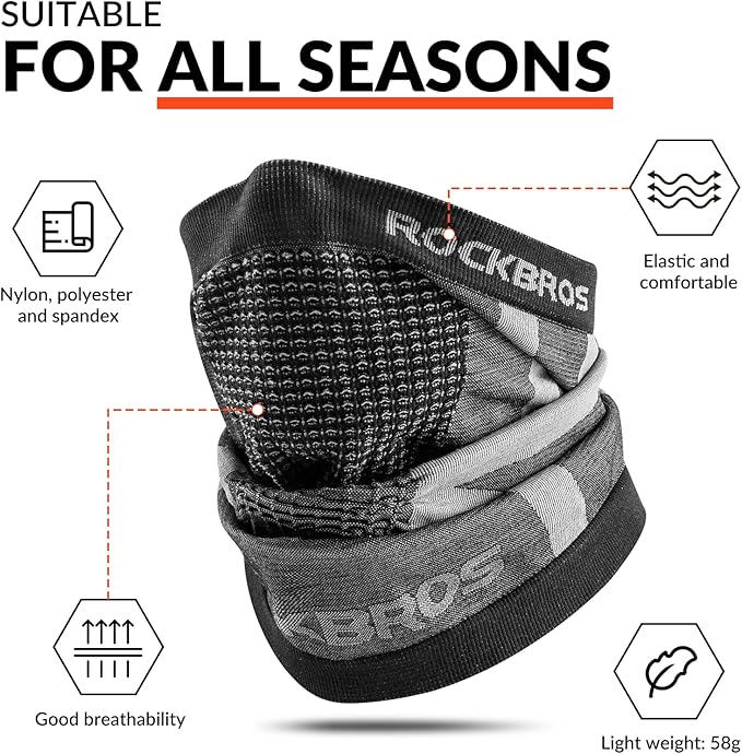 ROCKBROS Cagoule d'hiver Masque de ski & Tube multifonction