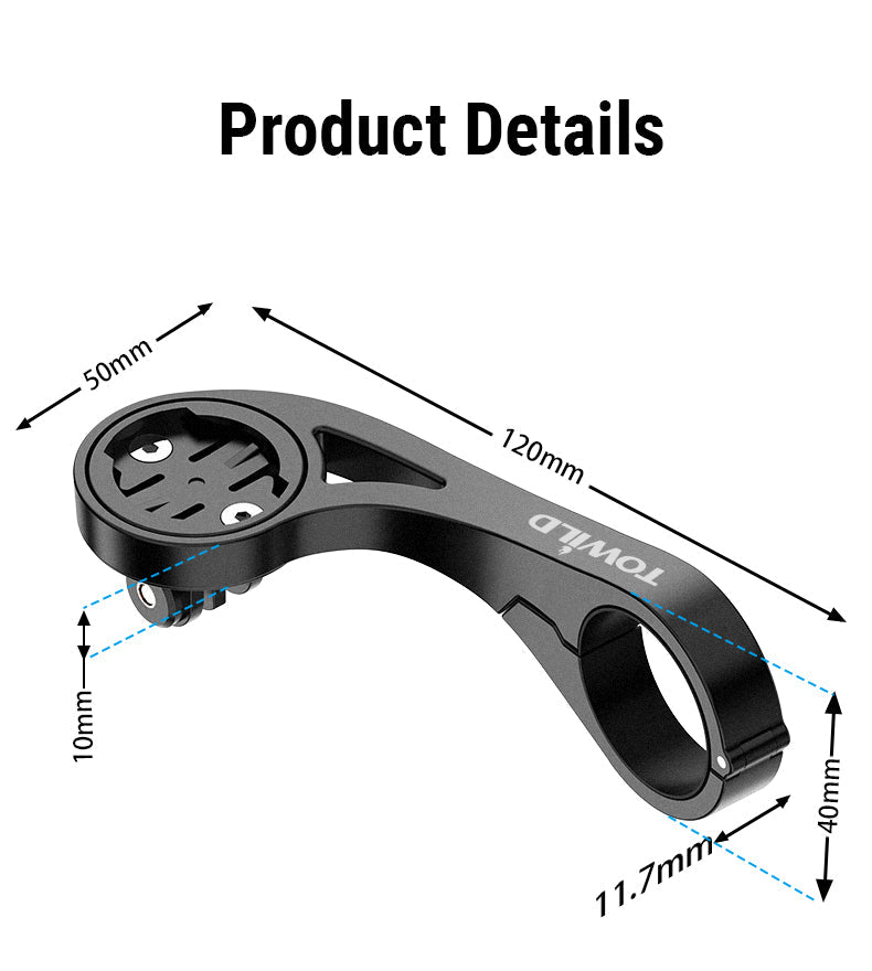 TOWILD AS90 support d'extension de montage de lampe de poche pour guidon de vélo pour éclairage d'ordinateur de vélo et GoPro GARMIN XOSS iGPSport