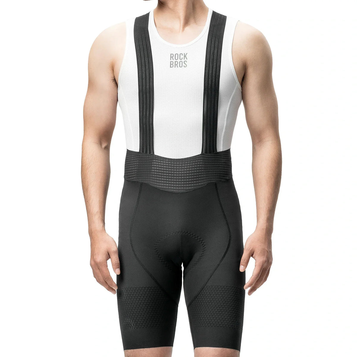 ROCKBROS Cuissard à Bretelles Vélo Homme avec Élastique 4D Coussin Ergonomique