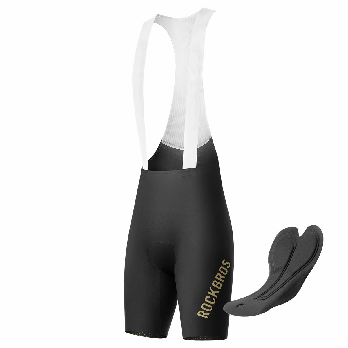 ROCKBROS Cuissard à bretelles de cyclisme avec coussin de selle pour homme, sans couture respirant