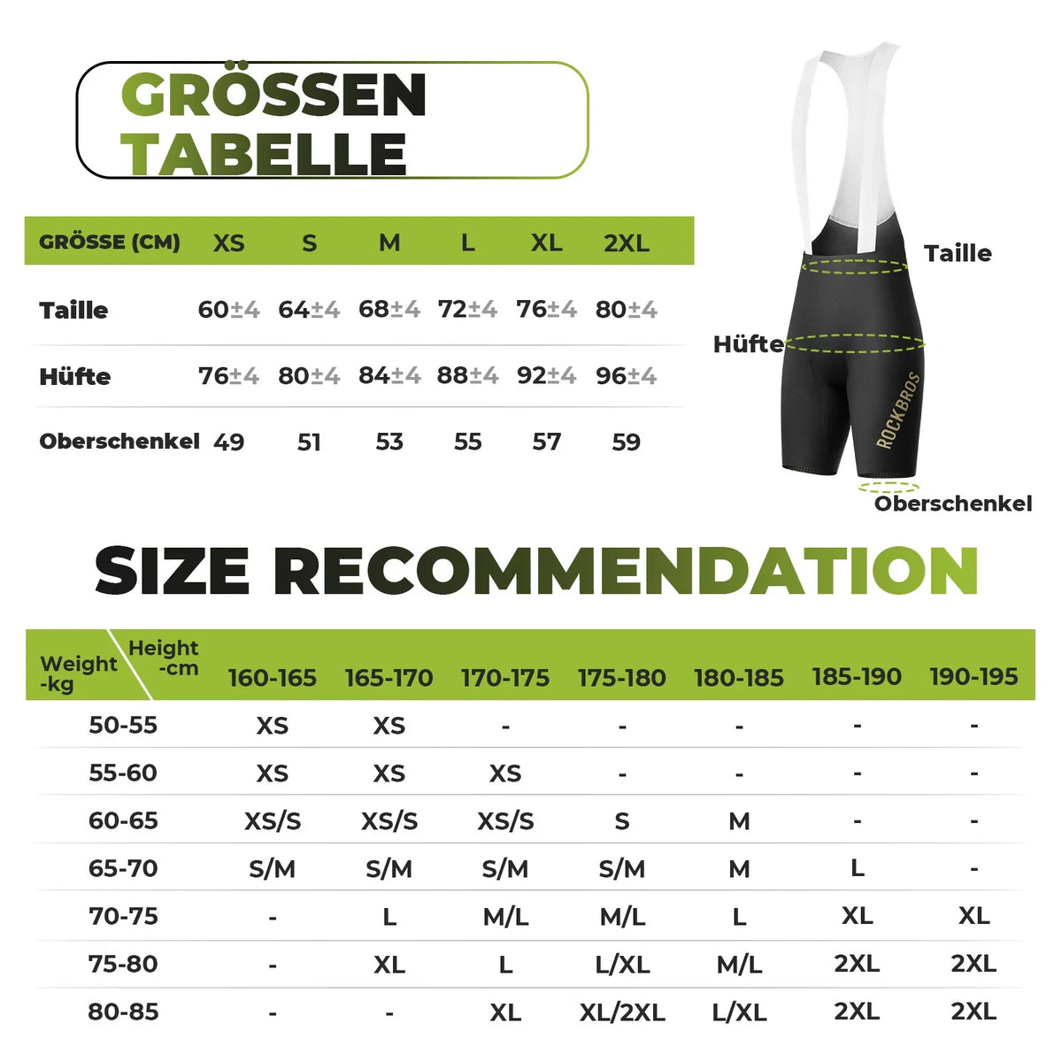 ROCKBROS Cuissard à bretelles de cyclisme avec coussin de selle pour homme, sans couture respirant
