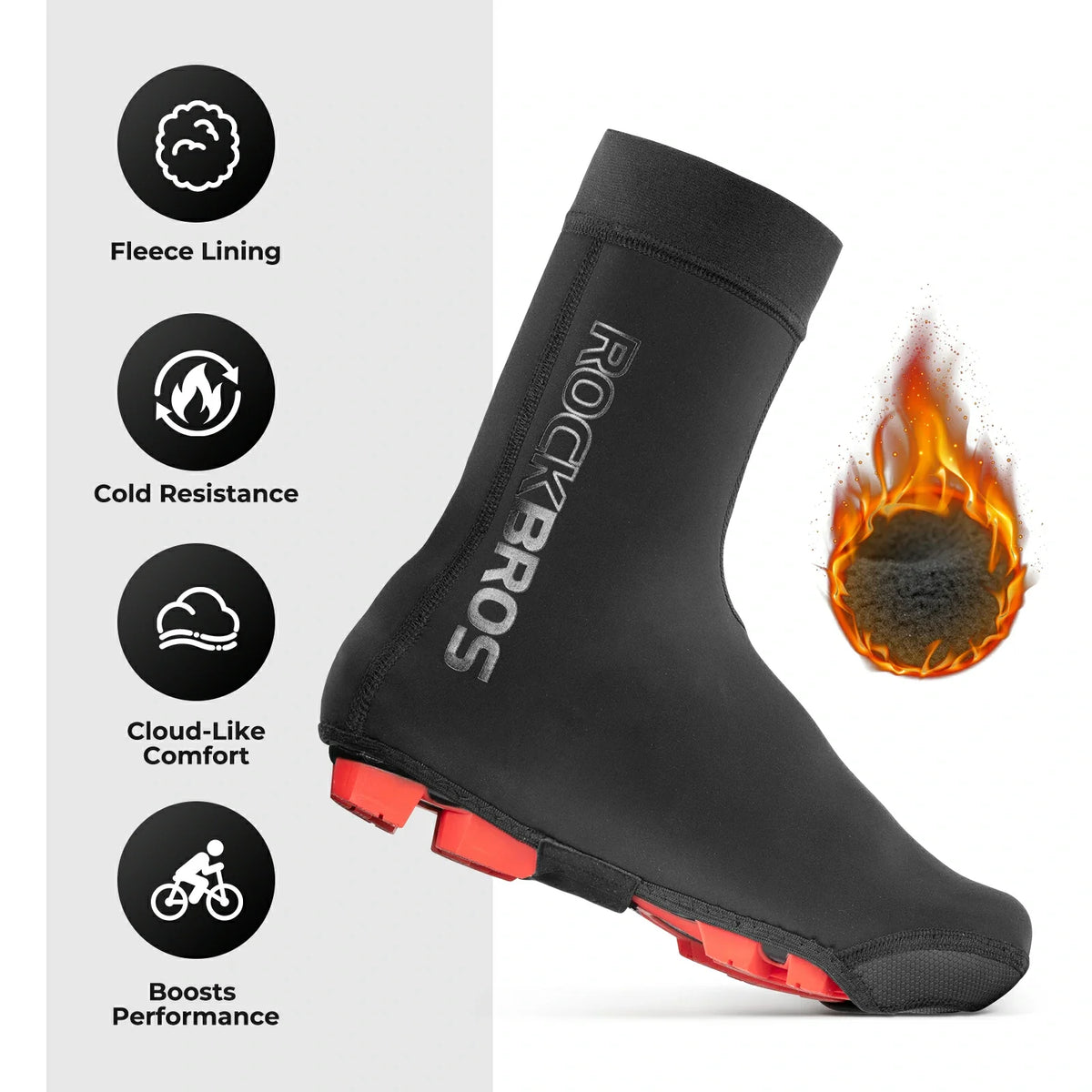 ROCKBROS Surchaussures Vélo Imperméables Shoecover Protection contre le Froid pour Cyclisme