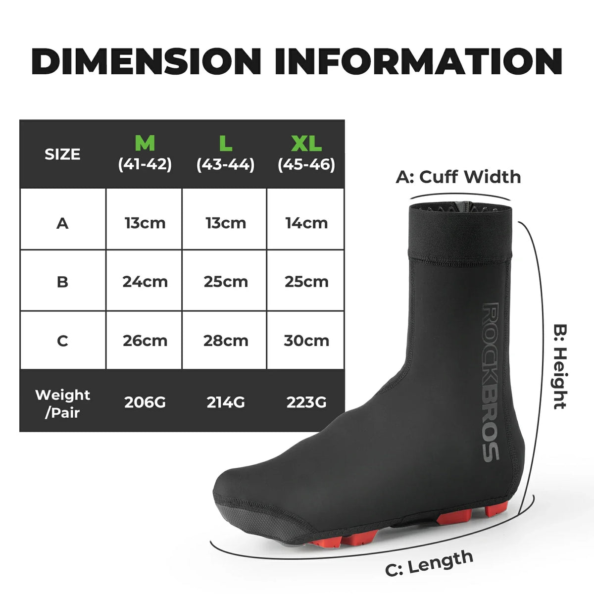 ROCKBROS Surchaussures Vélo Imperméables Shoecover Protection contre le Froid pour Cyclisme