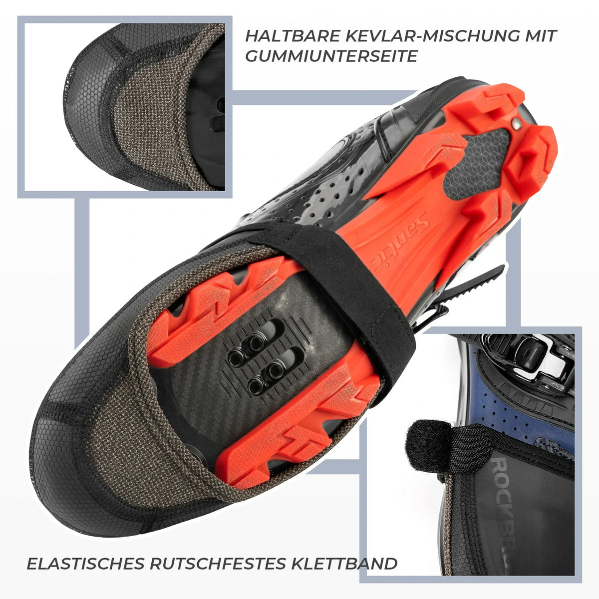 ROCKBROS Sur-chaussures Vélo Imperméables Couvre-chaussures Coupe-vent Réfléchissantes