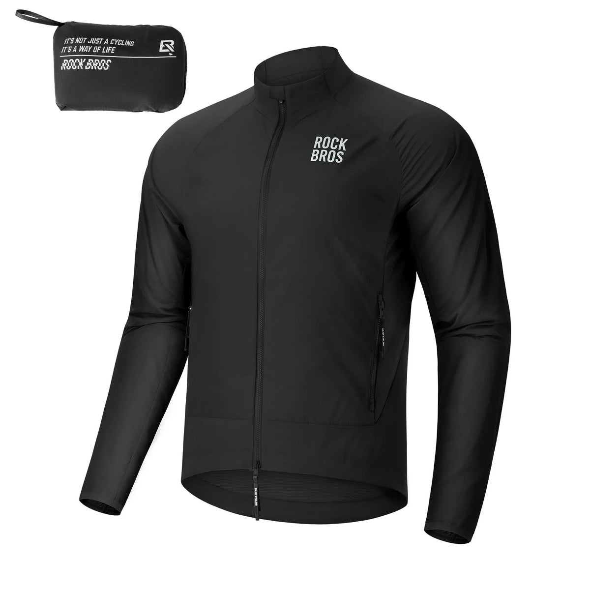 ROCKBROS Veste de cyclisme coupe-vent, légère et respirante, séchage rapide, pliable
