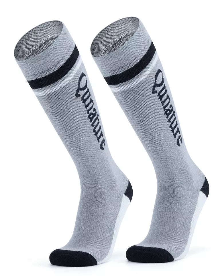 Qunature 1 paire de chaussettes de ski, chaussettes de ski unisexes pour ski, snowboard, sports d'hiver