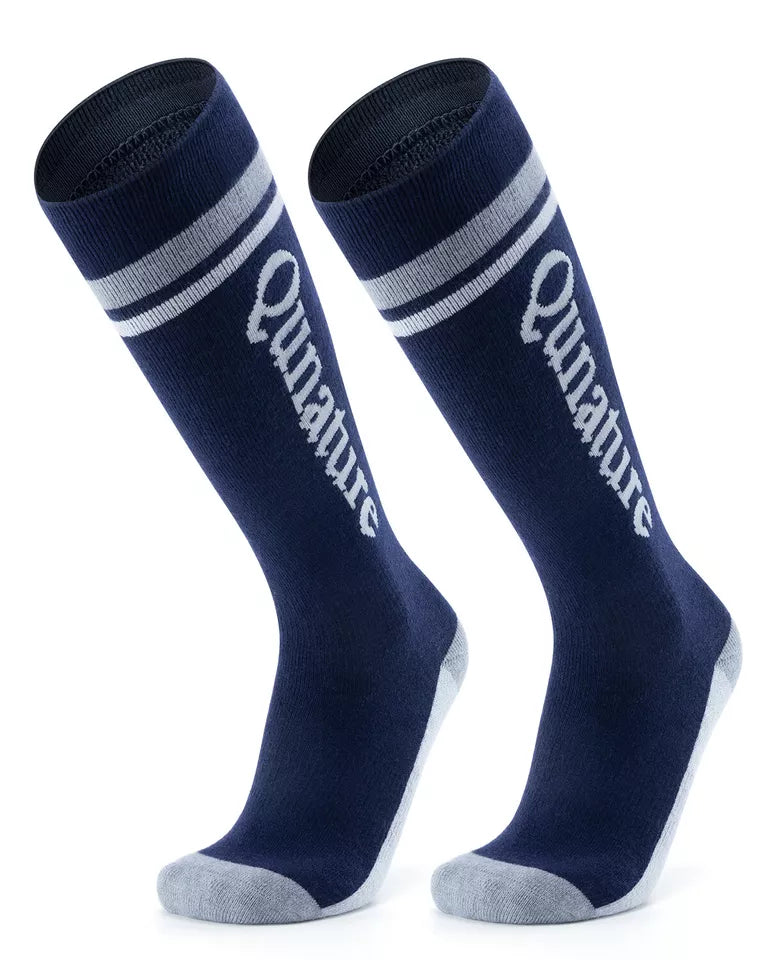 Qunature 1 paire de chaussettes de ski, chaussettes de ski unisexes pour ski, snowboard, sports d'hiver