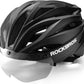 ROCKBROS Casque de vélo adulte avec visière magnétique amovible respirant réglable pour hommes et femmes 58-62 cm