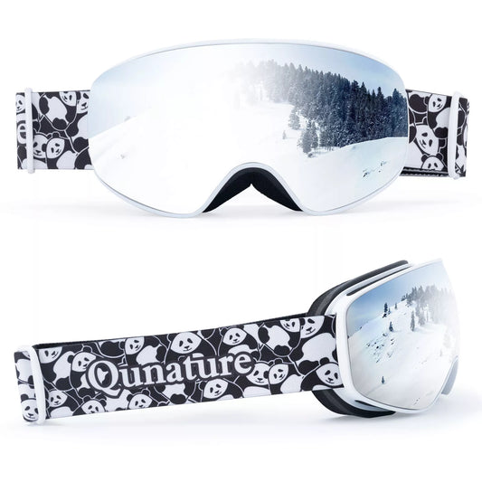 Lunettes de ski Qunature, lunettes de snowboard pour enfants et adultes portant des lunettes, anti-buée