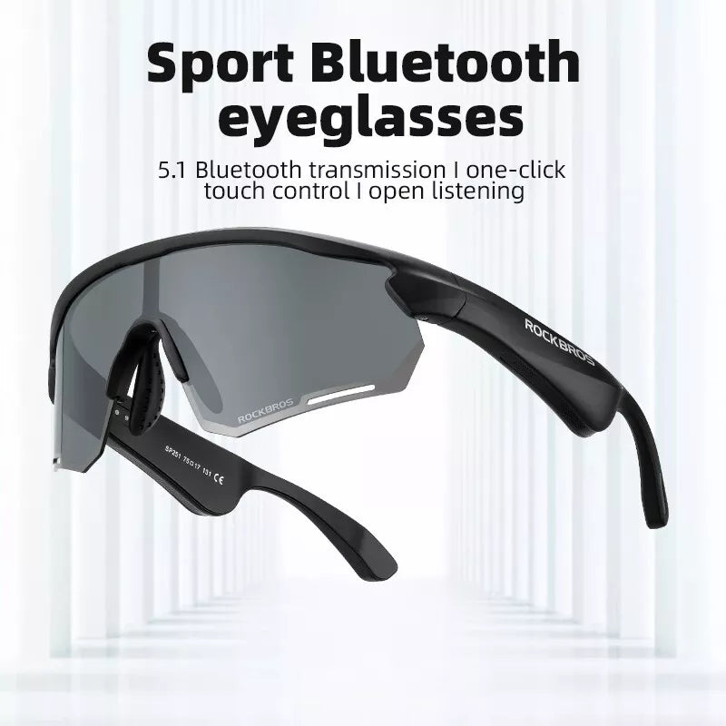 ROCKBROS lunettes Bluetooth électroniques vélo moto voiture course en plein air TAC