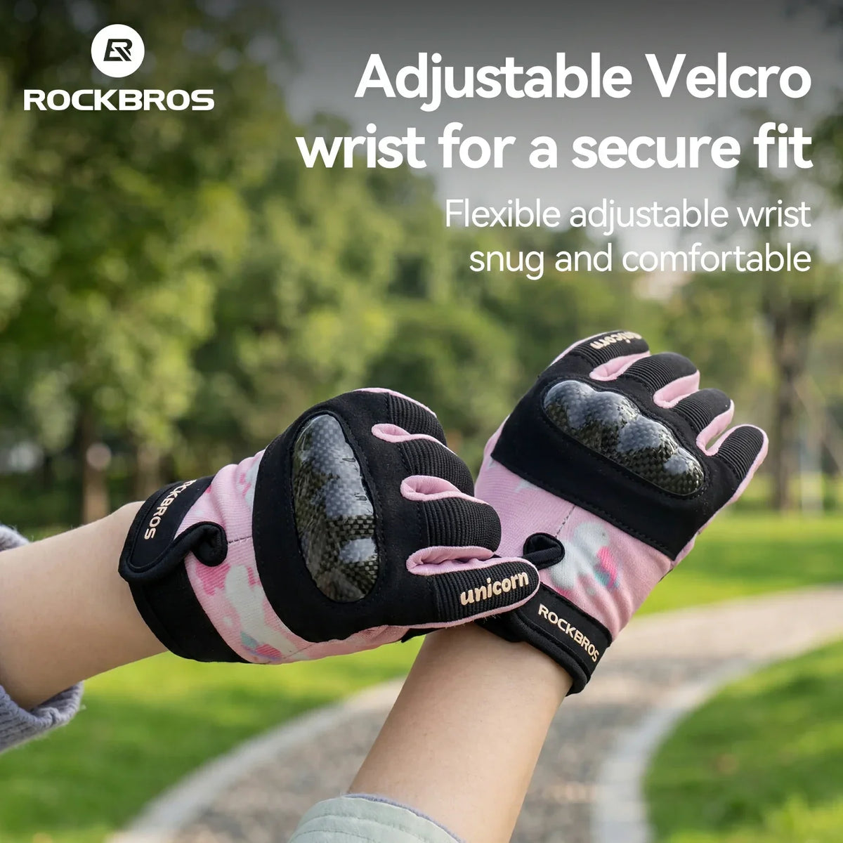 ROCKBROS Gants de vélo pour enfants doigts complets avec protection Hard Shell