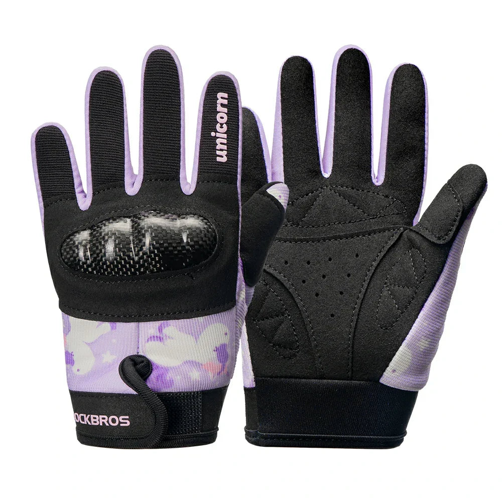 ROCKBROS Gants de vélo pour enfants doigts complets avec protection Hard Shell