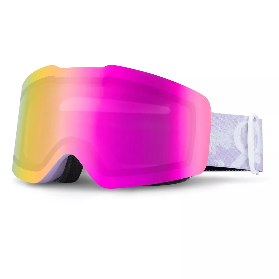 Qunature Lunettes de ski sans cadre Lunettes de snowboard UV400 Anti-buée Unisexe