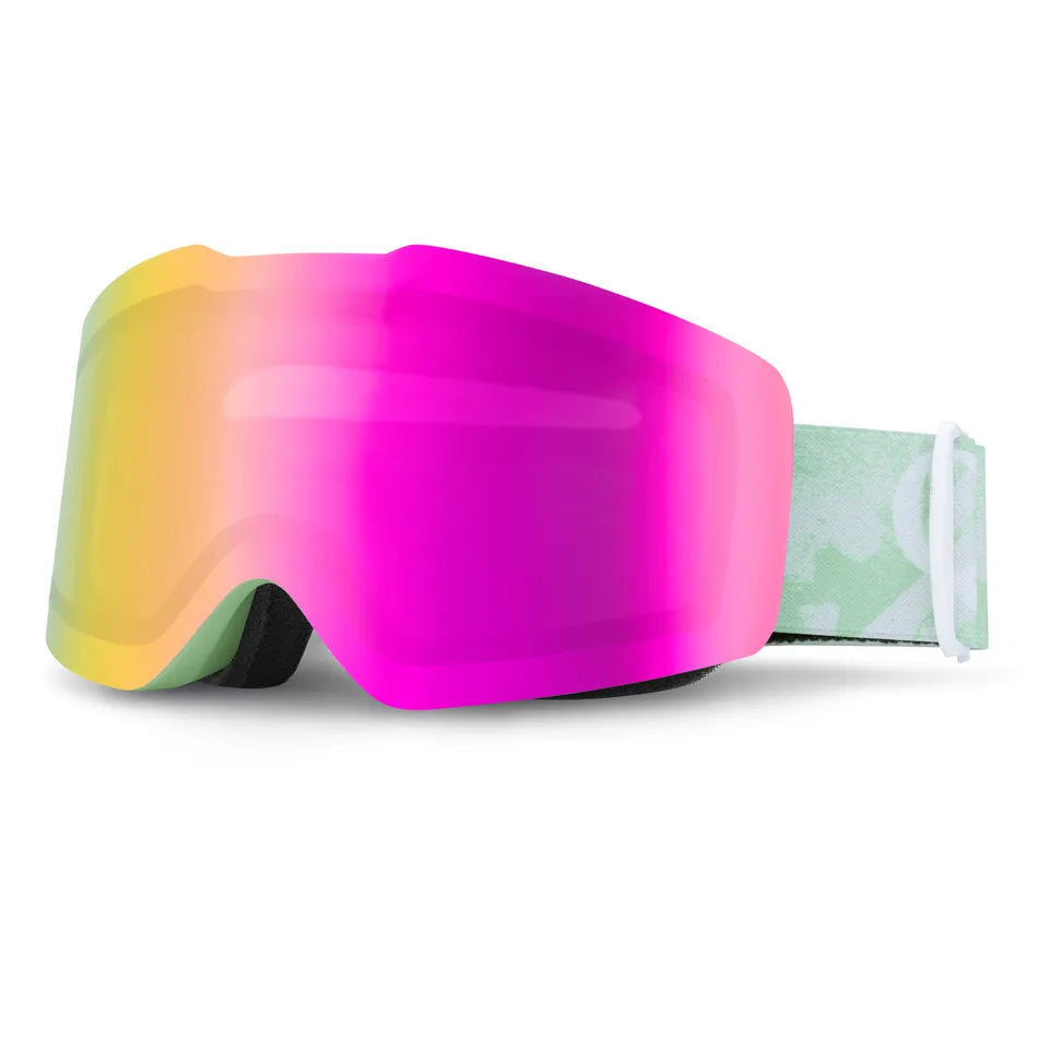 Qunature Lunettes de ski sans cadre Lunettes de snowboard UV400 Anti-buée Unisexe