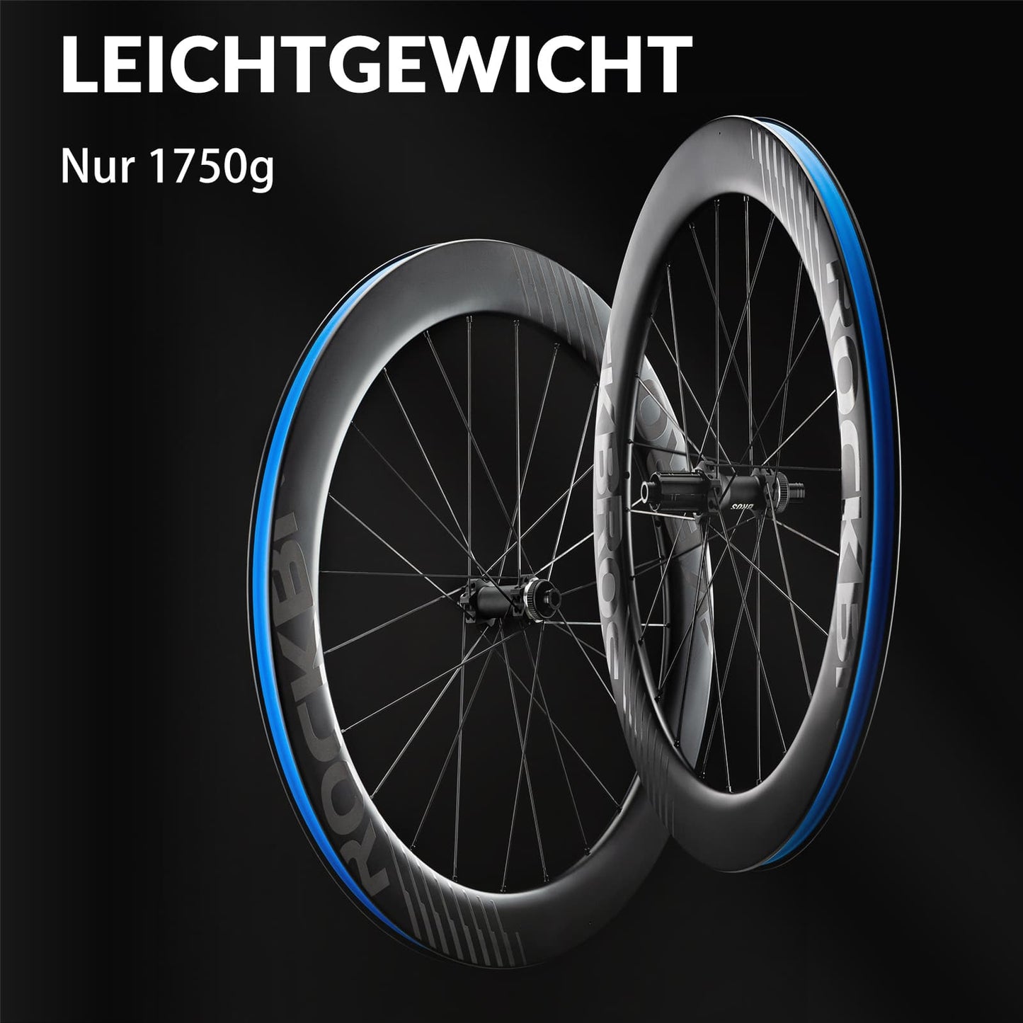 Roues en carbone 700C, axe traversant de 65 mm pour freins à disque, pour vélo de route ROCKBROS