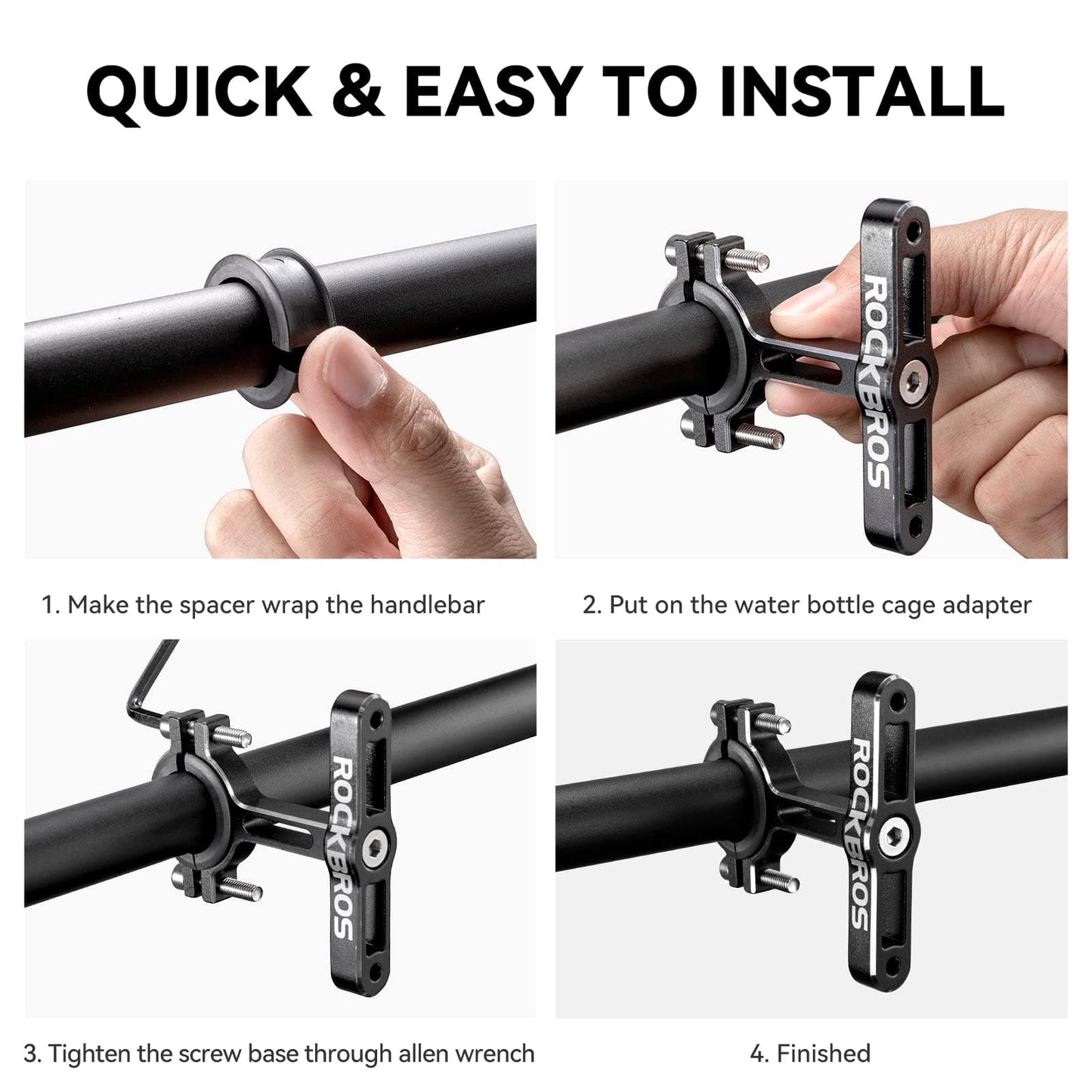 Adaptateur porte-bouteille universel en aluminium pour vélos et motos ROCKBROS