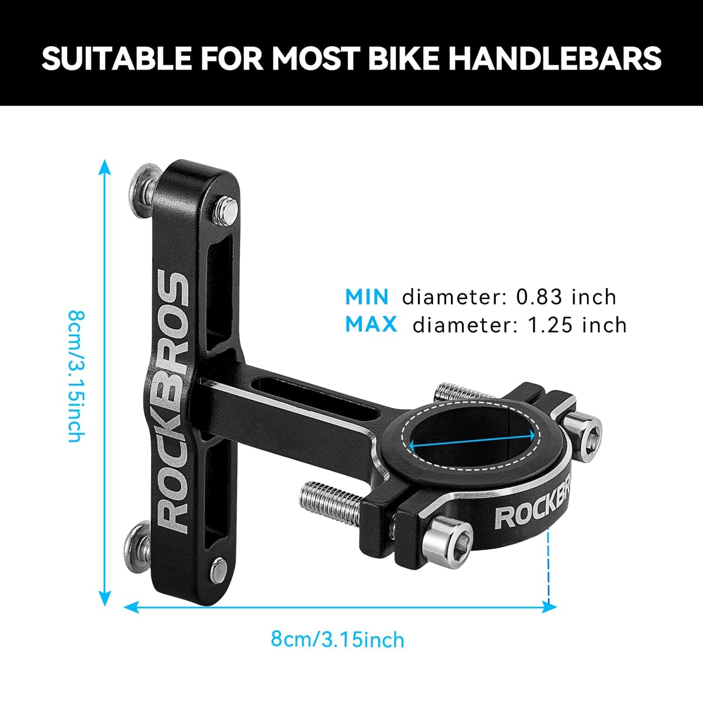 Adaptateur porte-bouteille universel en aluminium pour vélos et motos ROCKBROS
