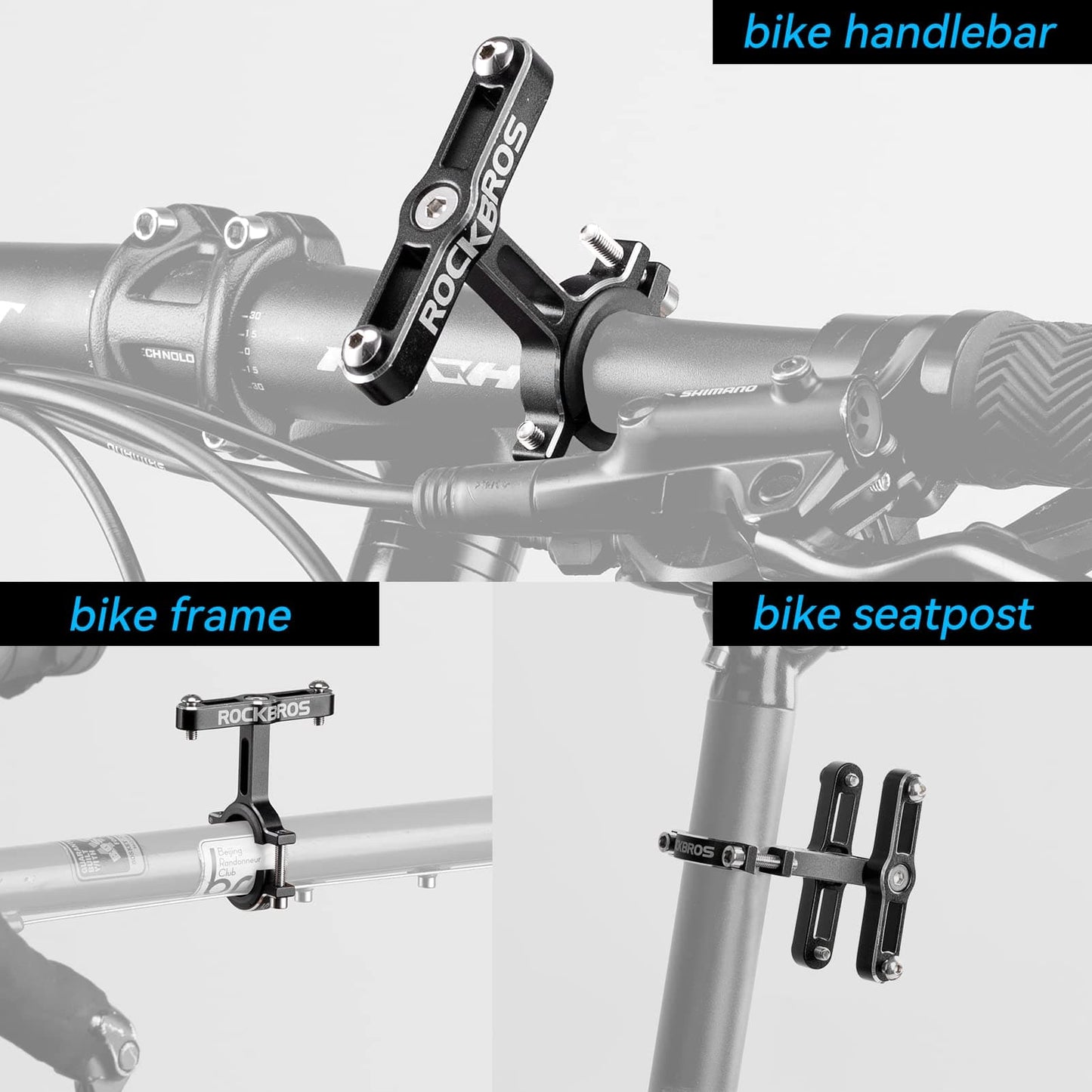 Adaptateur porte-bouteille universel en aluminium pour vélos et motos ROCKBROS