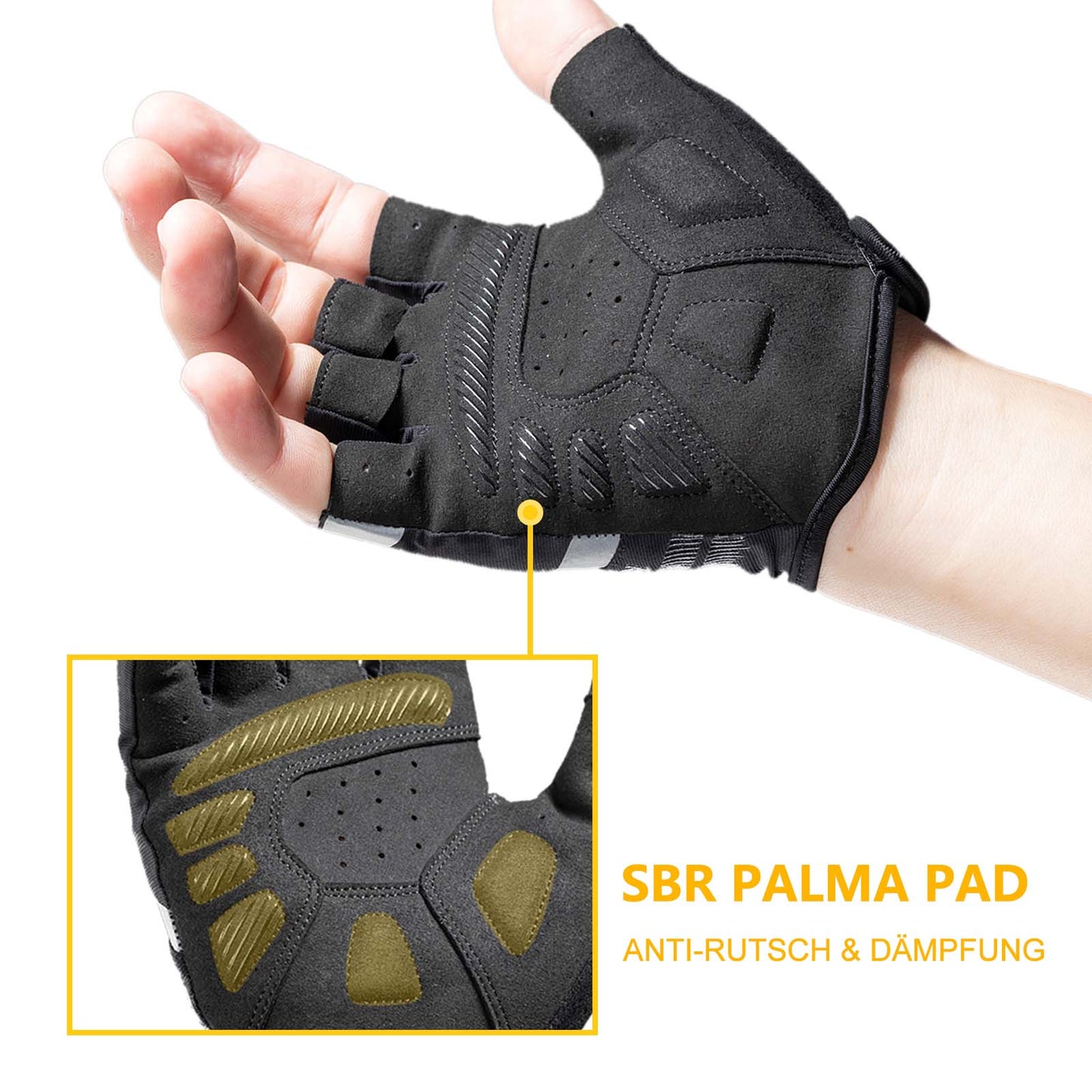 Gants de moto antidérapants avec demi-doigts réfléchissants, tailles S à XXL, ROCKBROS