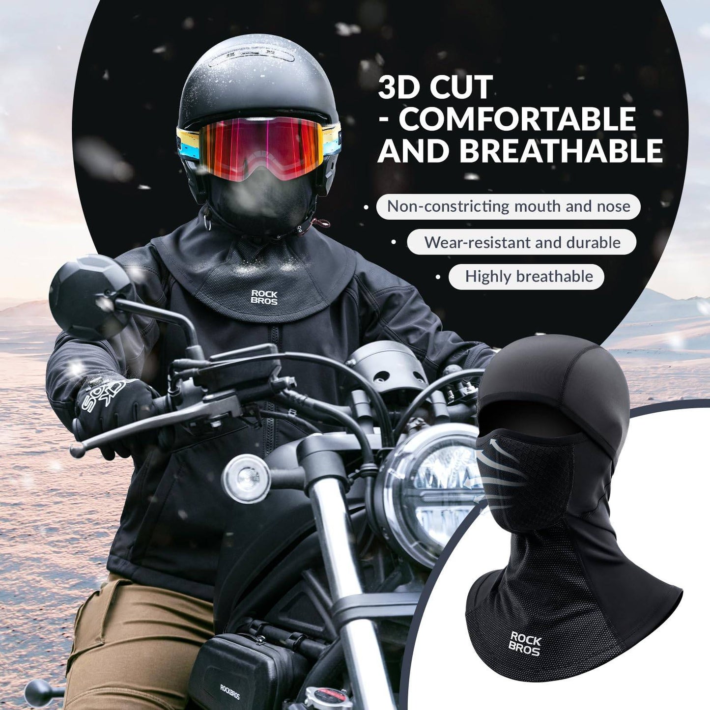 Cagoule Automne Hiver Masque de ski Respirant ROCKBROS
