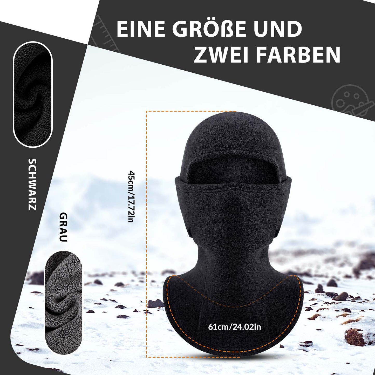 Cagoule d'hiver, masque de ski chaud, masque tempête unisexe, taille unique ROCKBROS