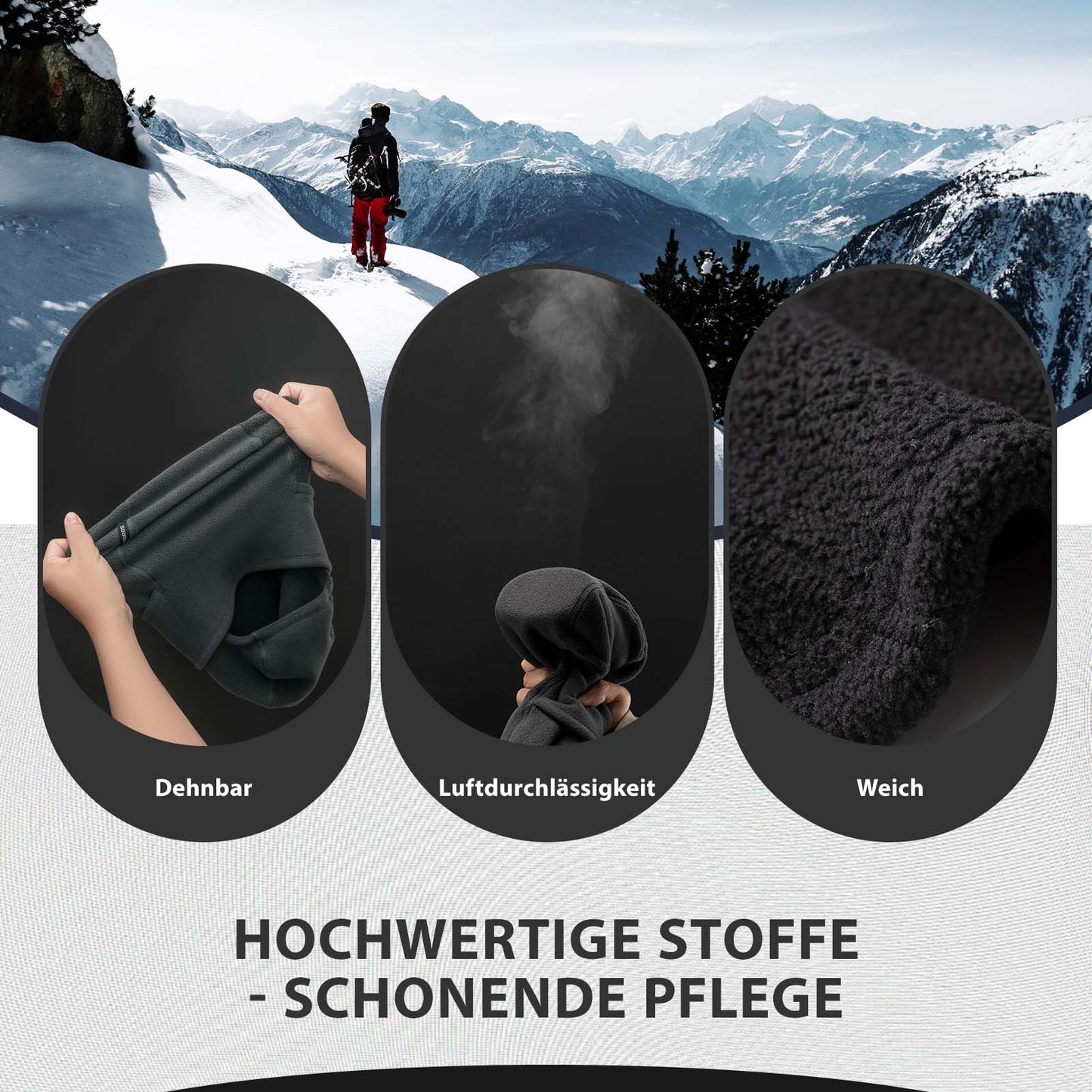 Cagoule d'hiver, masque de ski chaud, masque tempête unisexe, taille unique ROCKBROS