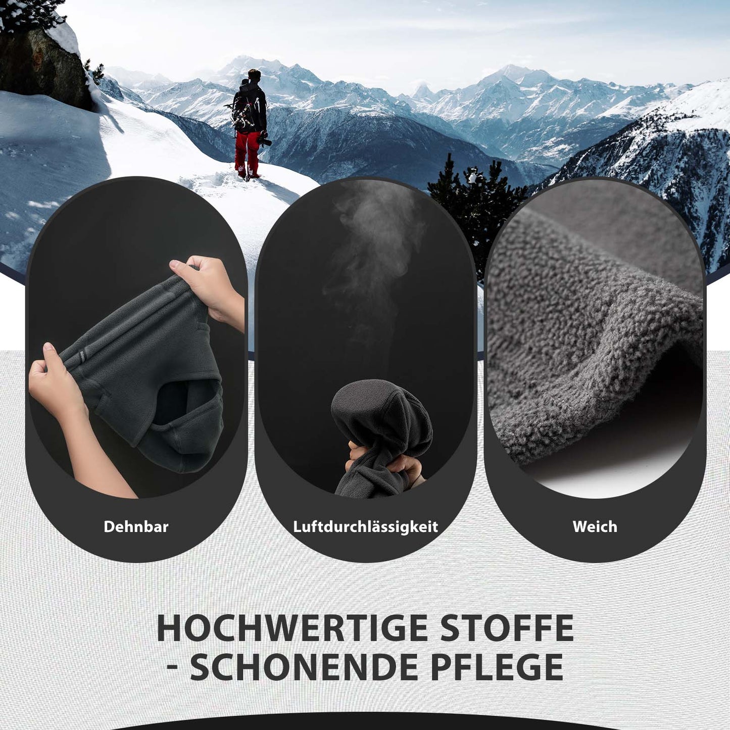 Cagoule d'hiver, masque de ski chaud, masque tempête unisexe, taille unique ROCKBROS