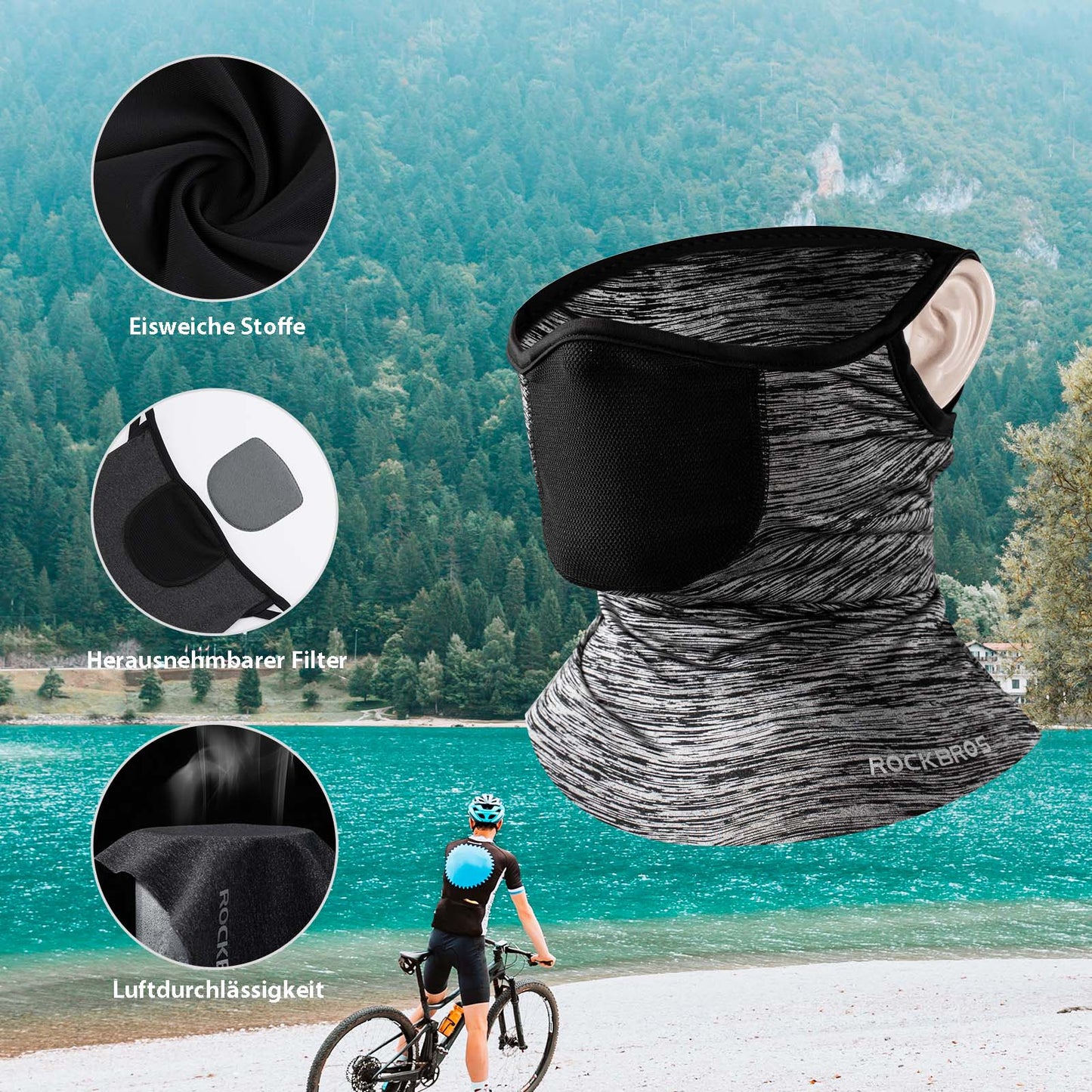 Cagoules multifonctionnelles respirantes, couvre-visage unisexe, ROCKBROS