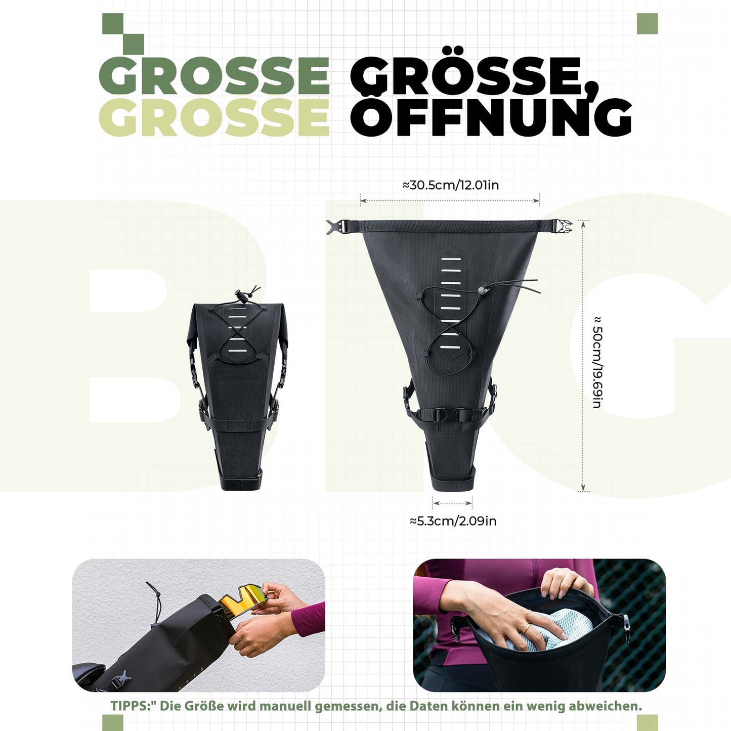 Sacoche de selle bikepacking 3 litres 100 % étanche en tissu TPU ROCKBROS