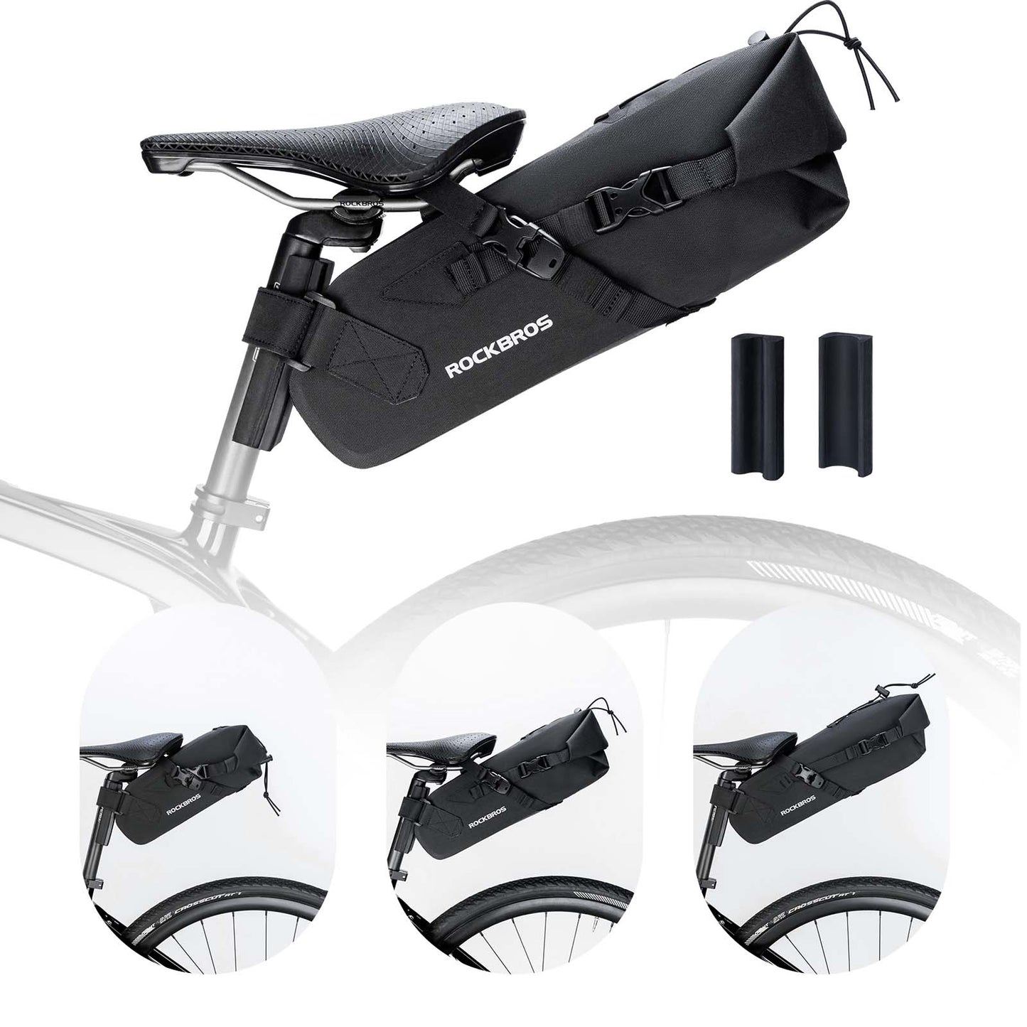 Sacoche de selle bikepacking 3 litres 100 % étanche en tissu TPU ROCKBROS