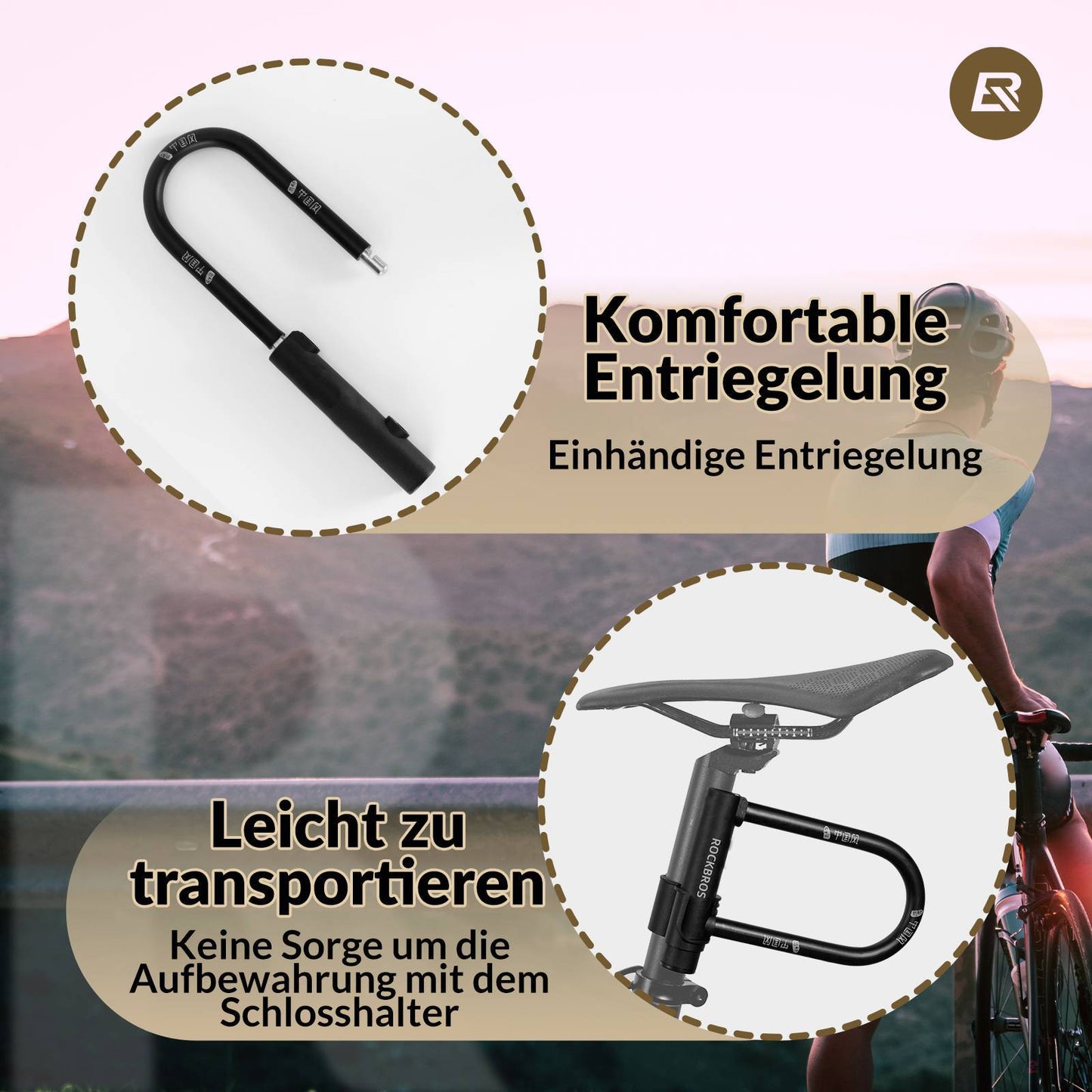 Antivol de vélo en U haute sécurité étanche ROCKBROS