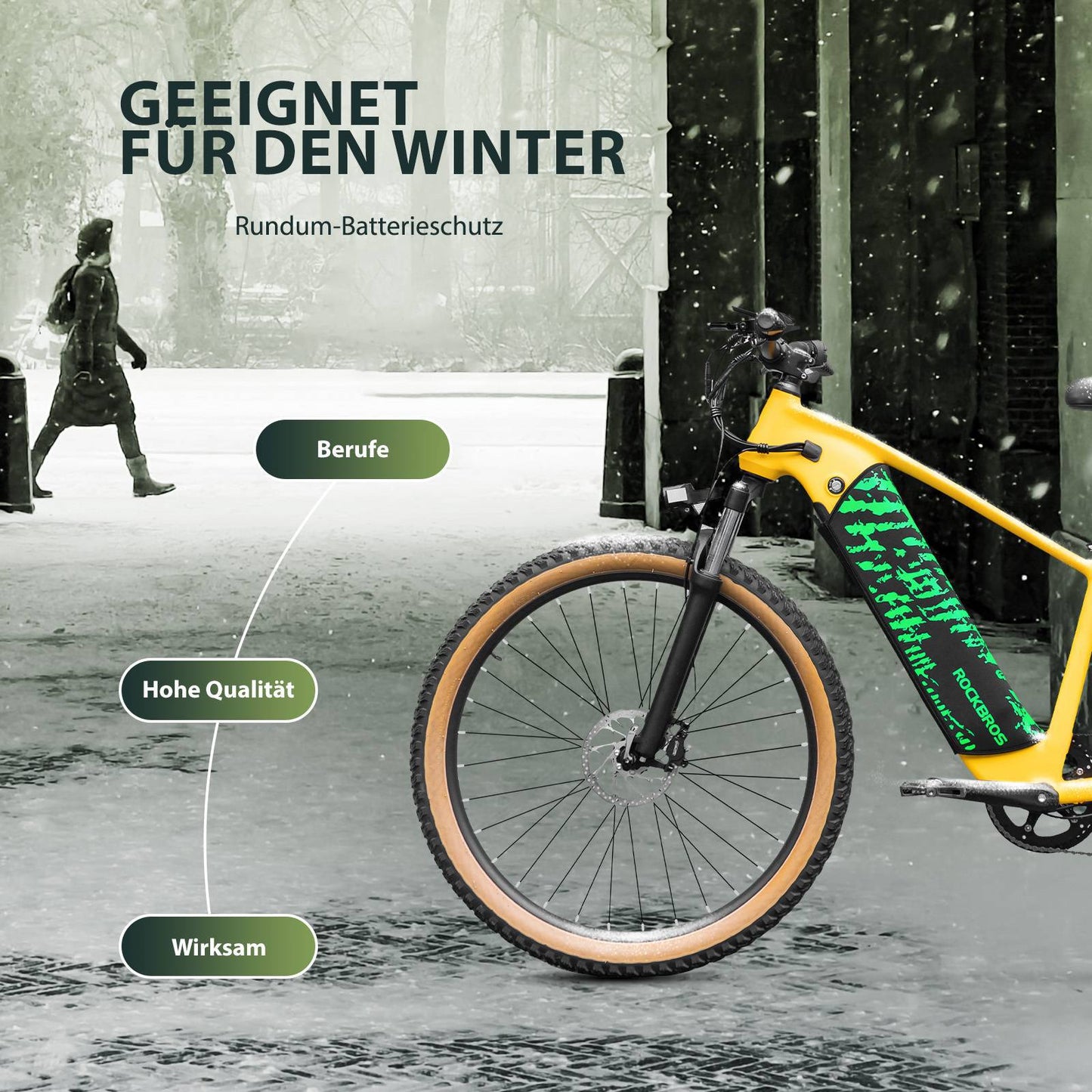 Protection de peinture pour batterie de vélo électrique intégrée au cadre, protection contre le froid, ROCKBROS