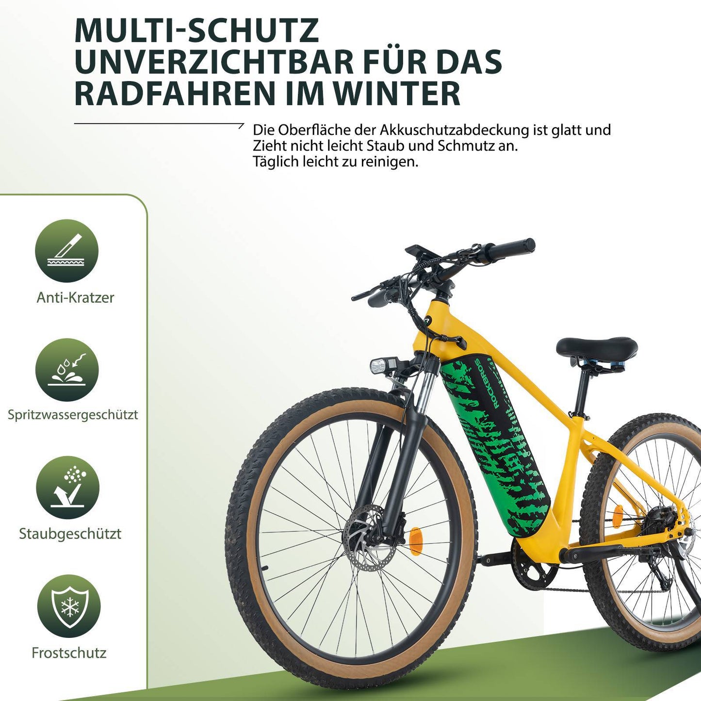 Protection de peinture pour batterie de vélo électrique intégrée au cadre, protection contre le froid, ROCKBROS