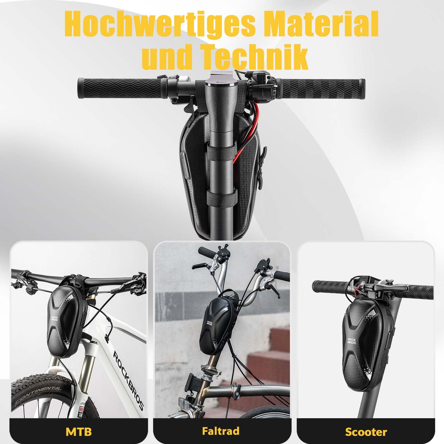 Sacoche de guidon pour trottinette électrique, sacoche avant étanche avec ports USB, ROCKBROS