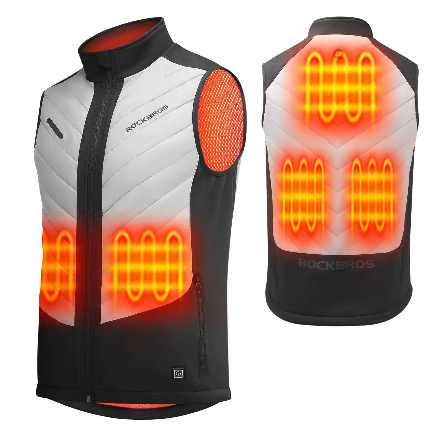 Gilet chauffant électrique ROCKBROS avec 3 réglages de température pour hommes/femmes