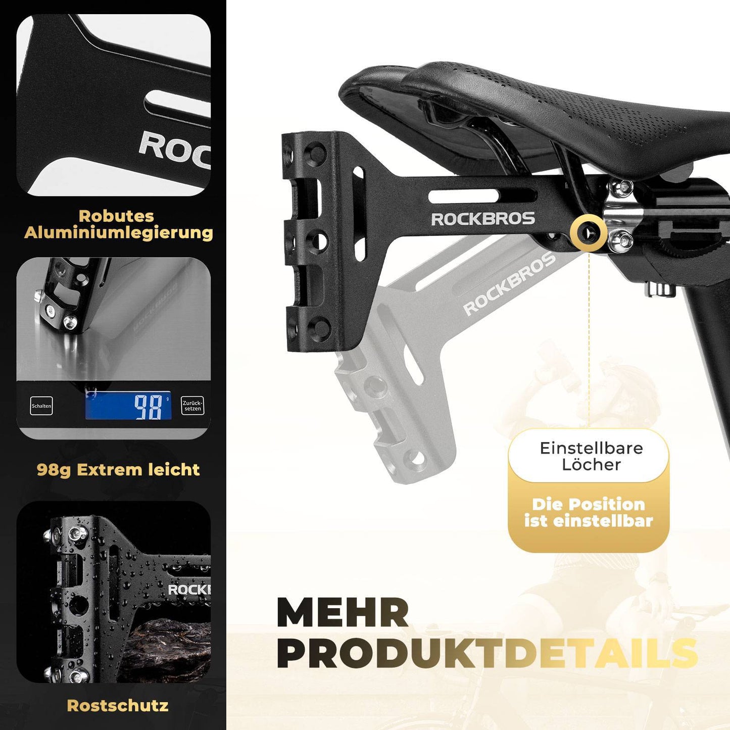 Adaptateur porte-bidon pour vélo, support réglable en aluminium ROCKBROS